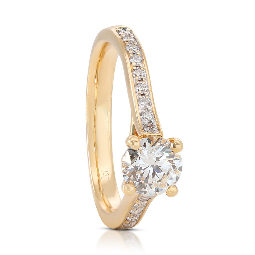Ring - 18 kt Gelbgold -  0.74ct. tw. Diamant  (Natürlich) - Diamant #2.1