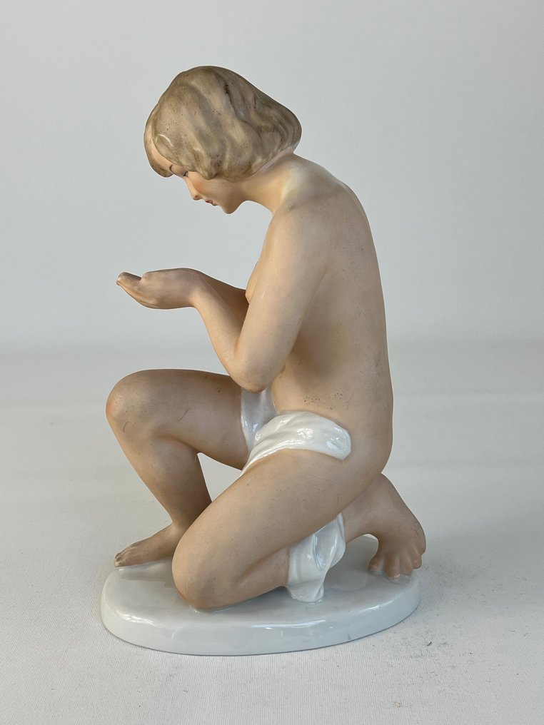 Wallendorf - Γλυπτό, Mujer semidesnuda - 22.5 cm - Πορσελάνη, ζωγραφισμένη με το χέρι. #3.2