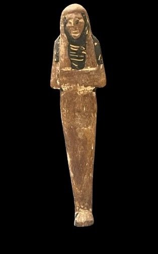 Antico Egitto Legno Shabti. Licenza di esportazione spagnola - 16.5 cm #1.2