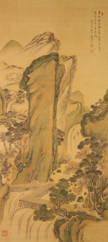 Large size literati landscape painting - Hoashi Yukiame（1810-1884） - Japão - Final do período Edo #1.1