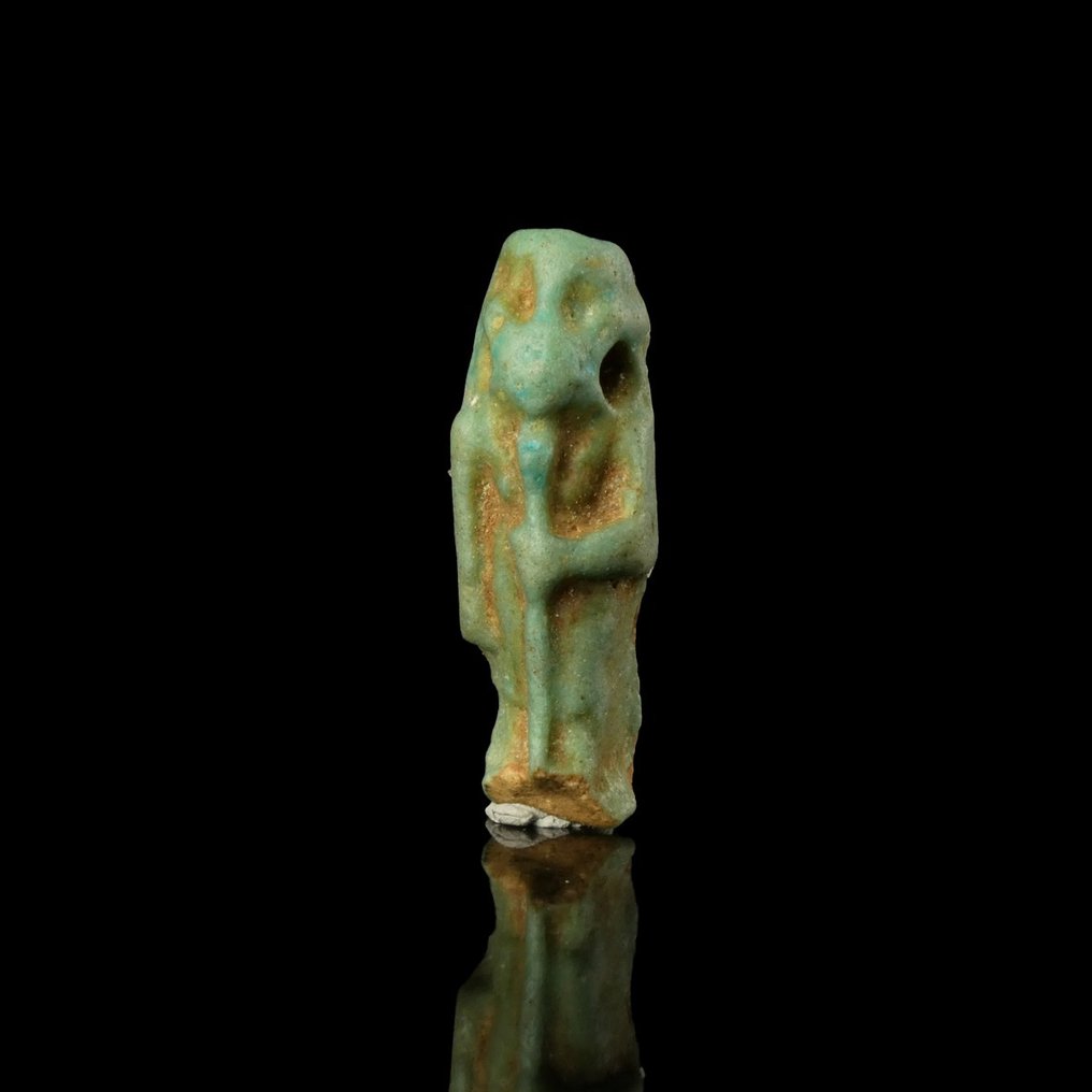 古埃及，晚期 Faience 治愈女神塞赫麦特护身符 #1.2