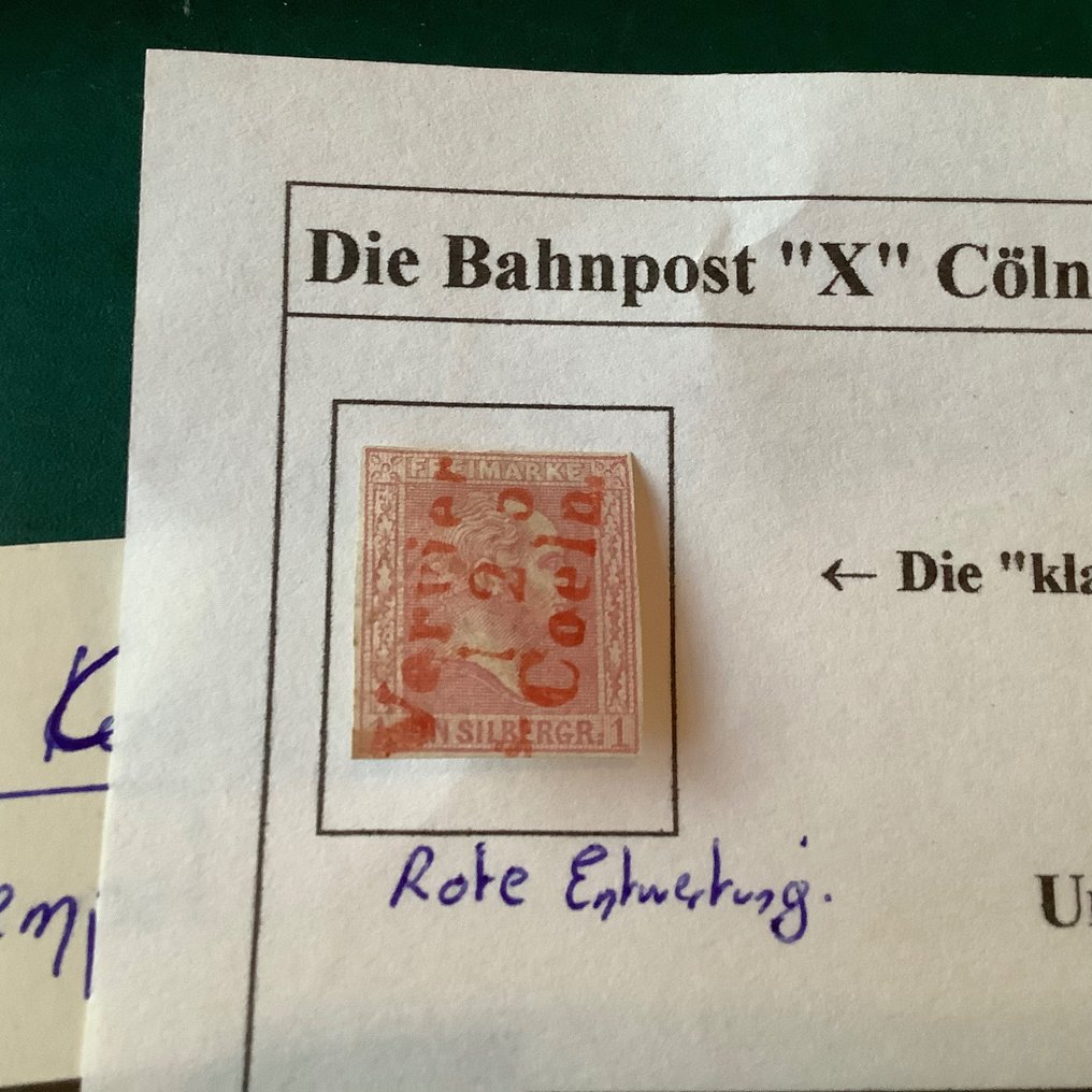 德意志帝國 1860/1886 - 東部各州的家庭收藏，附有豪華郵票 Eynaten 和普魯士帝國的鐵路路線郵票 - Michel #2.1