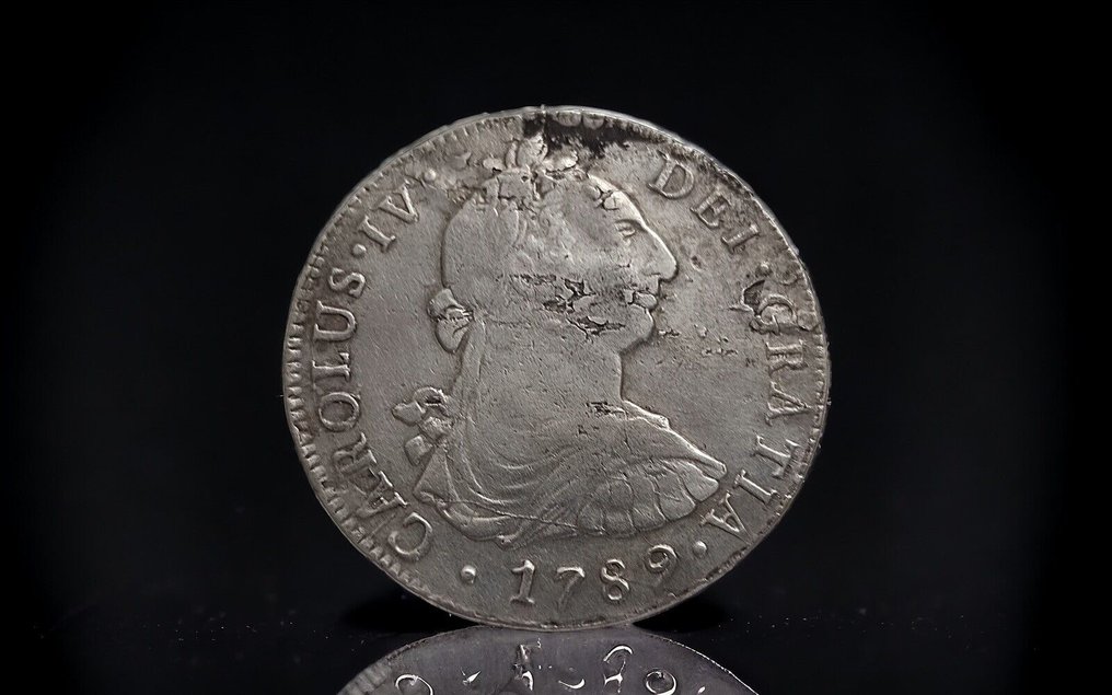Spagna. Carlos IV (1788-1808). 8 Reales 1789 Lima IJ.  Busto Carlos III #1.1
