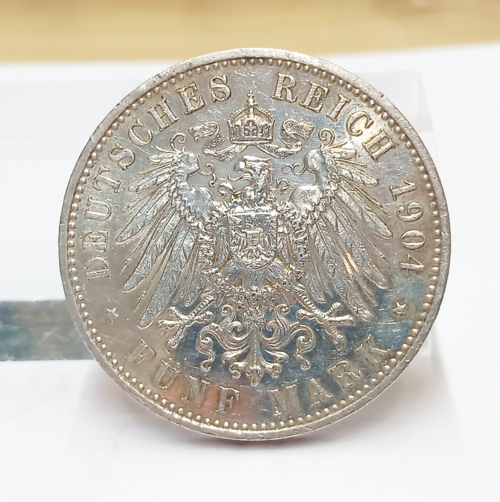 德国， 萨克斯-艾伯丁. 5 Mark 1904 #1.2