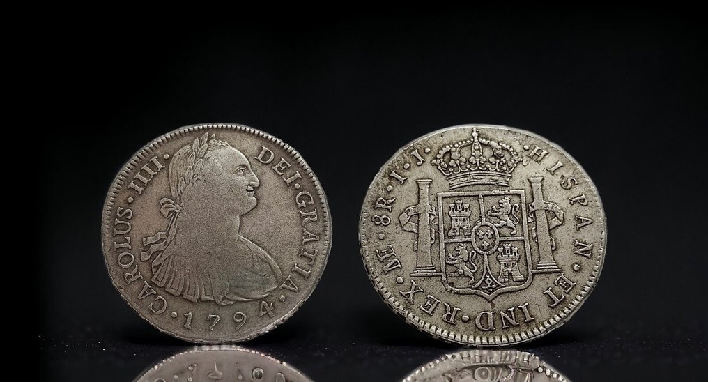 Spania. Carlos IV (1788-1808). 8 Reales 1794 Lima IJ #3.1