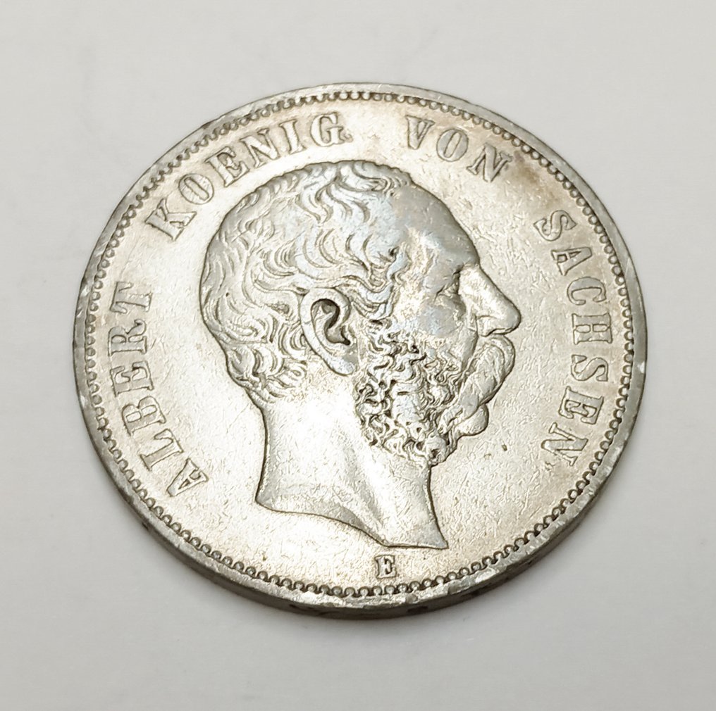 Deutschland, Saxe-Albertine. 5 Mark 1875,  Erhaltung #2.1