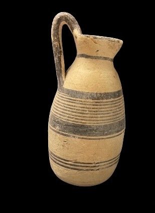 Grec ancien,  période archaïque Terre cuite Pichet chypriote. Licence d'exportation espagnole. - 16 cm #1.2