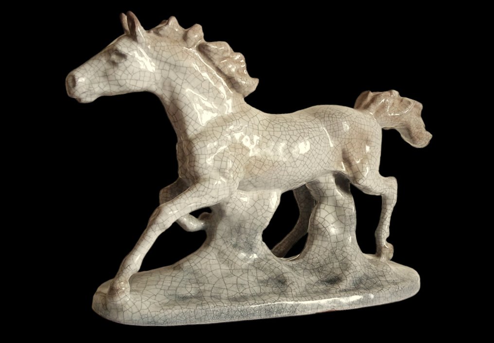 Karlsruher Majolika Fabrik - Lilli Hummel-König (1901-1975) - 雕刻, Horse - 28 cm - 釉面陶瓷 - 1935 #1.1