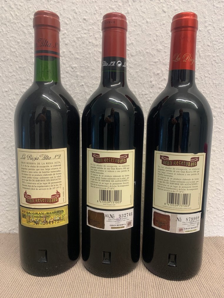 1985, 1994 & 1995 La Rioja Alta, Gran Reserva 890 - Rioja Gran Reserva - 3 Pullot (0.7 L) #1.2