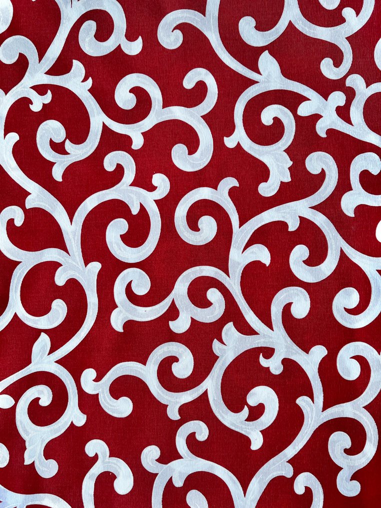 Μεγάλο κομμάτι κόκκινο και λευκό εμπριμέ ύφασμα για διακόσμηση και επένδυση. - Ύφασμα  - 300 cm - 280 cm #1.1