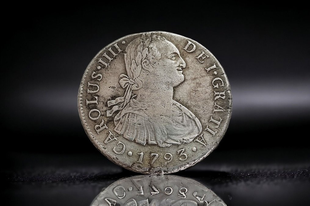 Spania. Carlos IV (1788-1808). 8 Reales 1793 Lima IJ #1.1
