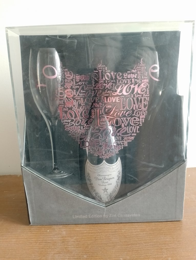 1998 Dom Pérignon, Love Edition by Zoë Cassavetes with 2 glasses - Champagne Rosé - 1 Flasche (0,75Â l) #1.1