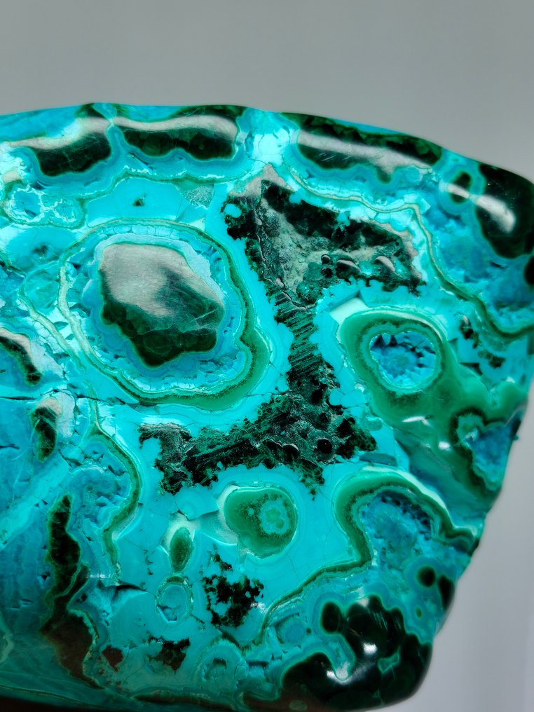 Extraordinary Museum Chrysocolla Polished - Height: 106 mm - Width: 78 mm- 513 g - (1) #1.2