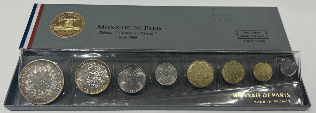 Frankrike. Year Set (FDC) 1966 (8 monnaies) #2.1