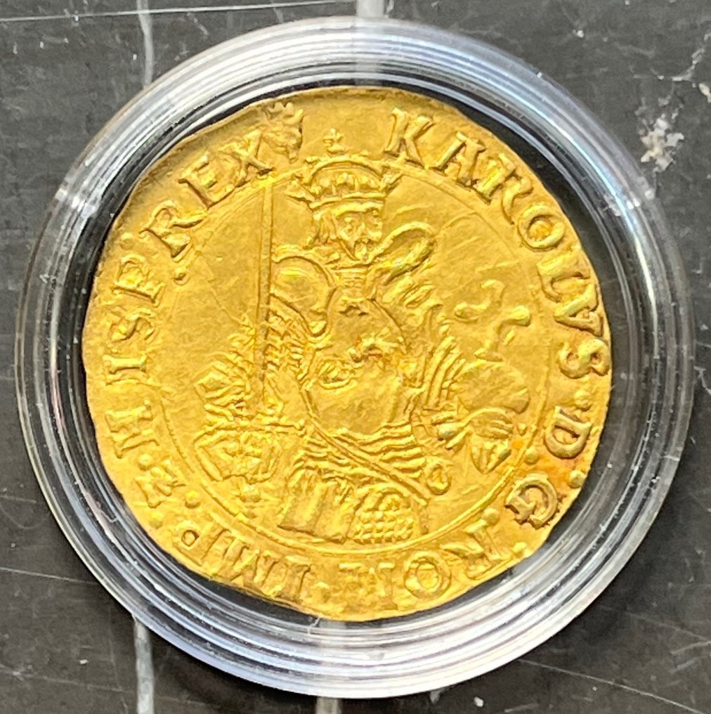 Espanjan Alankomaat, Brabant, Antwerpen. Karl V. (1519-1556). Gouden reaal 60 stuivers ND (1546-1556) #2.1
