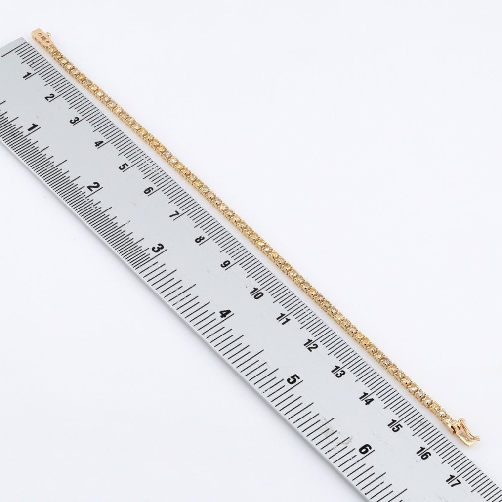 [IGI Certified] - (Diamond)  1.91 Cts (63) Pcs - 14 kt Gult guld - Armband #2.1