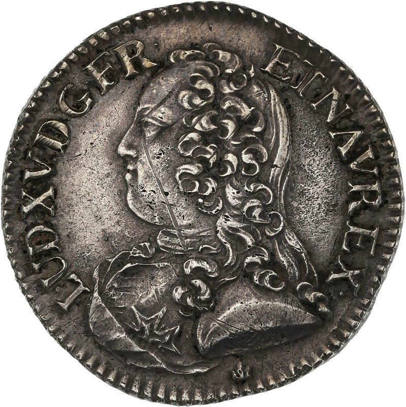 法國. 路易十五世 (1715-1774). 1/5 Écu 1728-D, Lyon #1.1