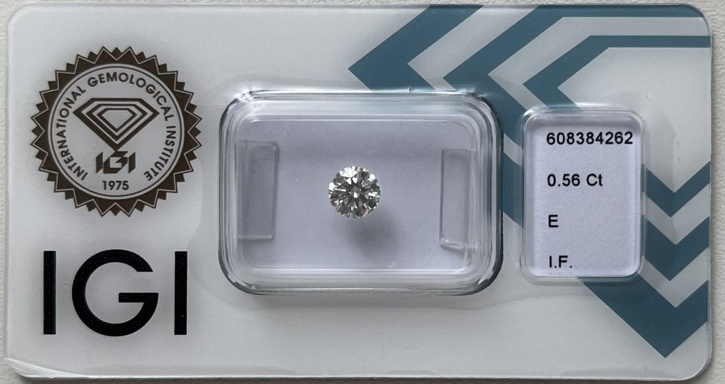2 pcs 钻石  (天然)  - 1.12 ct - 圆形 - E - IF - 国际宝石研究院（IGI） #2.1