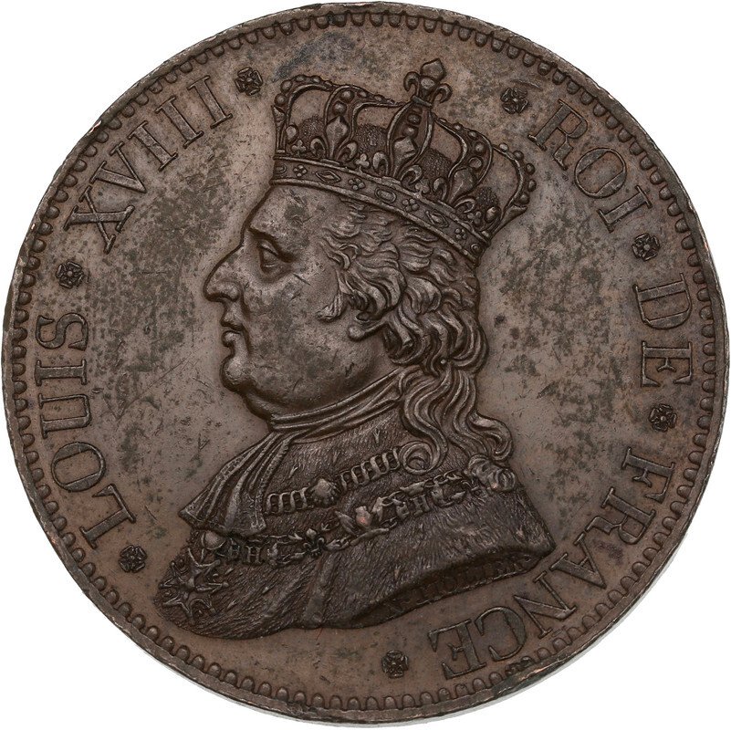 França. Luís XVIII (1814-1824). 5 Francs (module) 1817. Visite de la Duchesse d'Angoulême #1.1