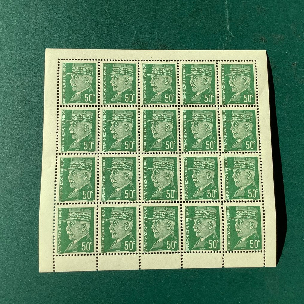 德意志帝國 1941 - 法國宣傳偽造品：小張 50 美分 - Michel 40A KB #1.1