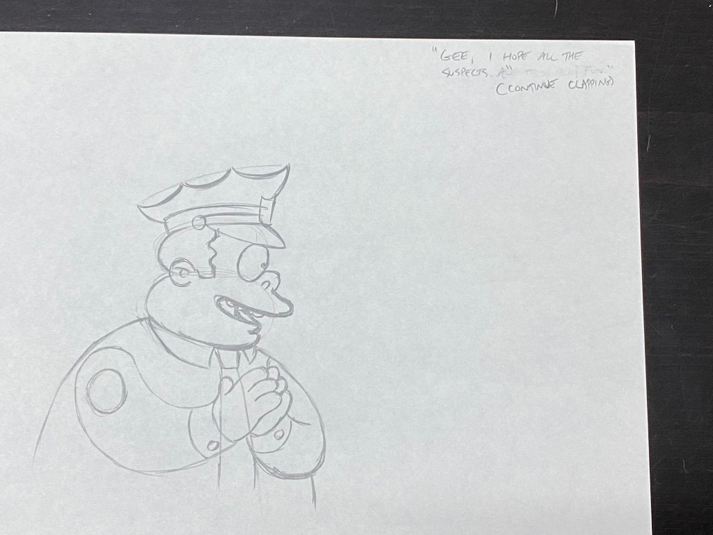 The Simpsons - 1 Original-Animationszeichnung von Clancy Wiggum (Chief Wiggum) #3.2
