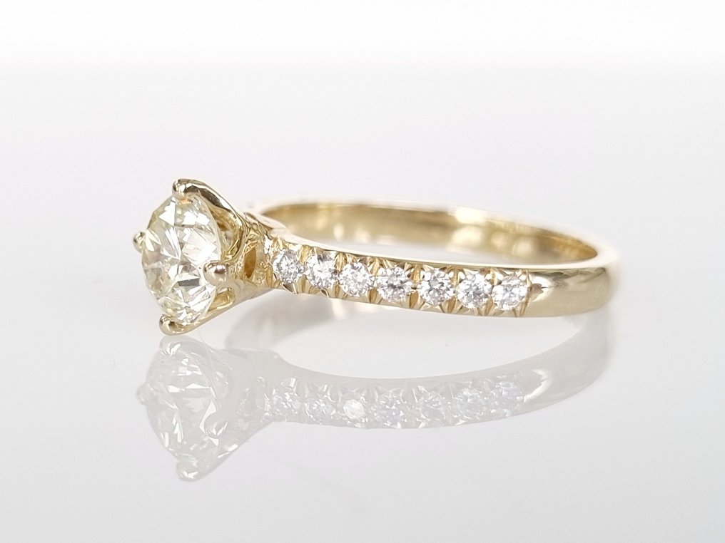 订婚戒指 - 14K包金 黄金 -  1.28 tw. 钻石  (天然) #2.2