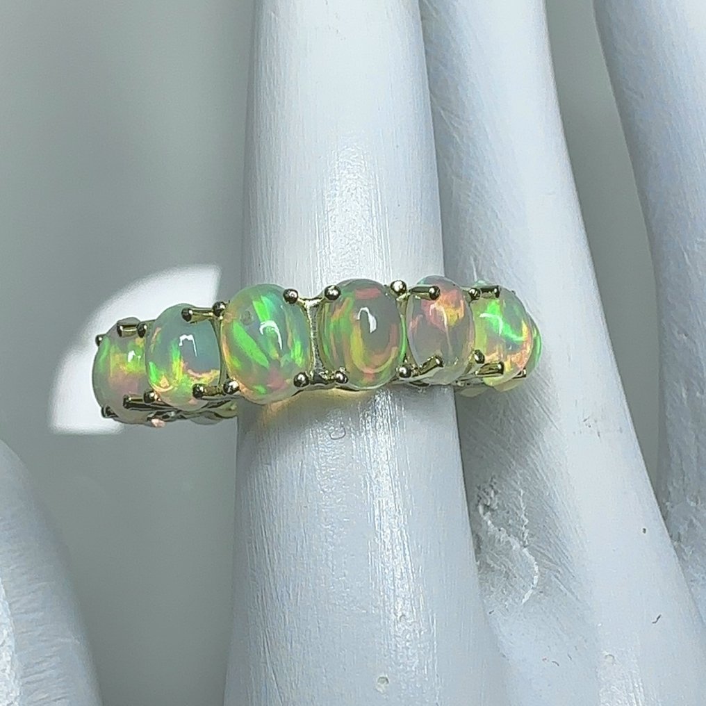 Ring - 14 kt Gelbgold -  5.71ct. tw. Opal - Hochzeitsring #1.2