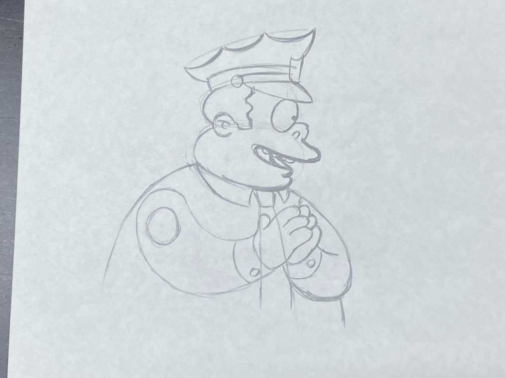 The Simpsons - 1 Desen de animație original al lui Clancy Wiggum (Șeful Wiggum) #3.1