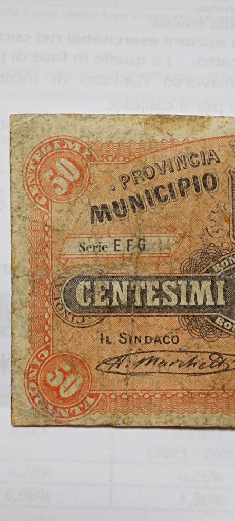Italia. - 50 centesimi Lire 1873 Soliera (Modena) - Gav. Boa. 06.0810.1 #2.1