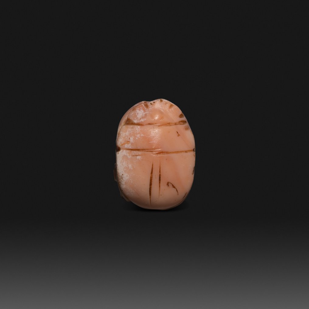 古埃及 石头 圣甲虫女神哈索尔。高 1.5 厘米。品质最佳。原件。安东诺维奇收藏品。 #2.1