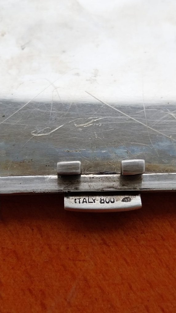 Portasigarette - Zigarettenschachtel - Zigarettenetui aus 800er Silber, hergestellt in Italien -  #3.1