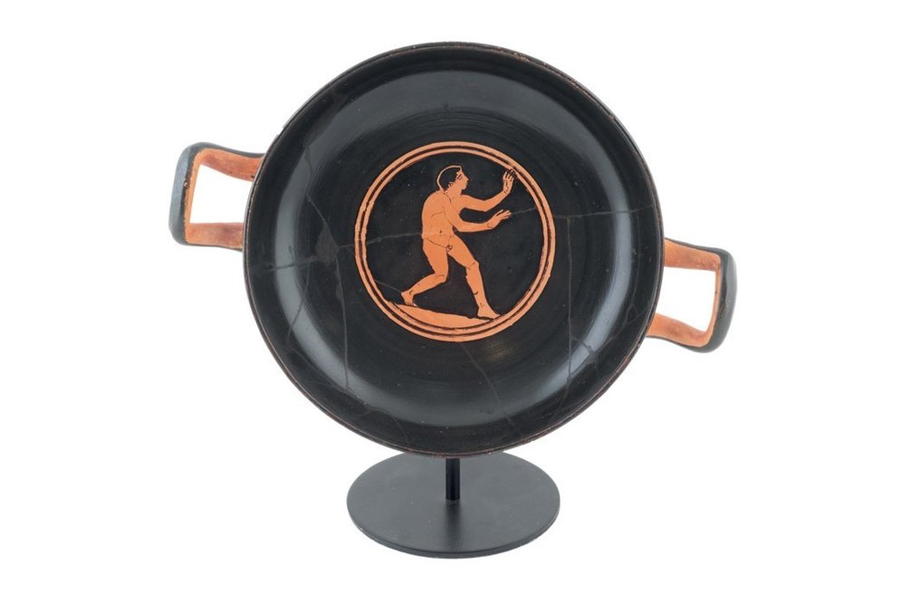 Antikens Grekland Keramik Superb Kylix föreställande en idrottare Med TL-test och Günter Puhze-certifikat #2.1