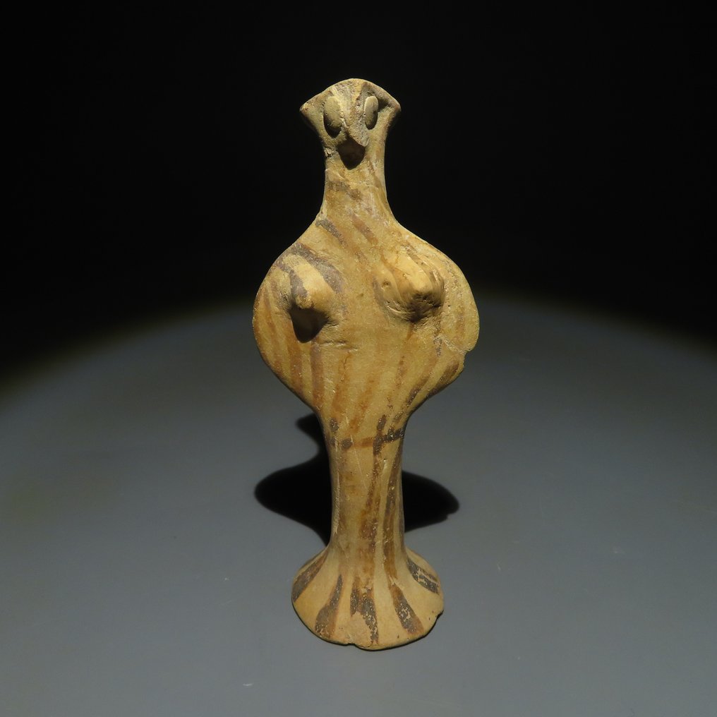 Mycènes, Grèce Terre cuite Idole Phi. Californie. 1400-1250 avant JC. 11 cm de hauteur. #1.1