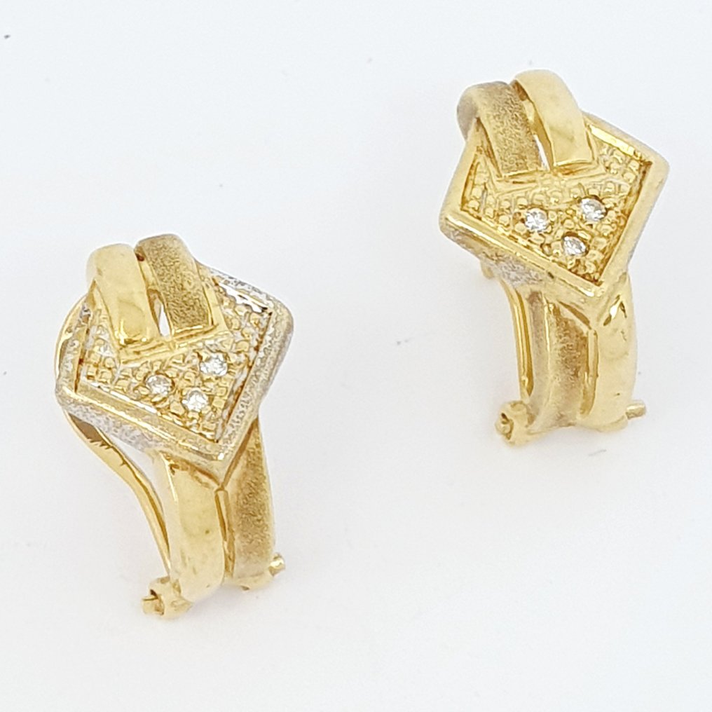 Orecchini - 18 carati Oro giallo -  0.06ct. tw. Diamante  (Naturale) #1.1
