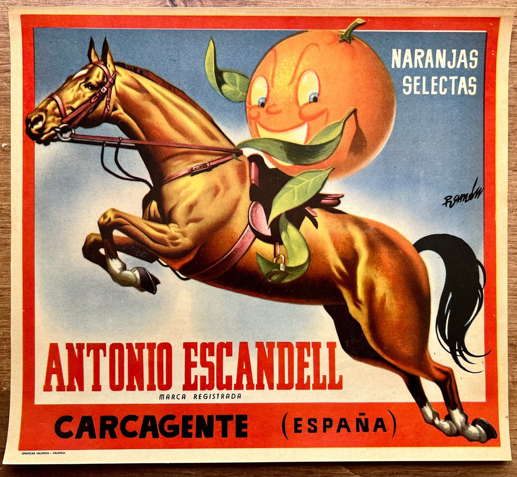 Ramón - 1960s orange litography poster - década de 1970 #1.1