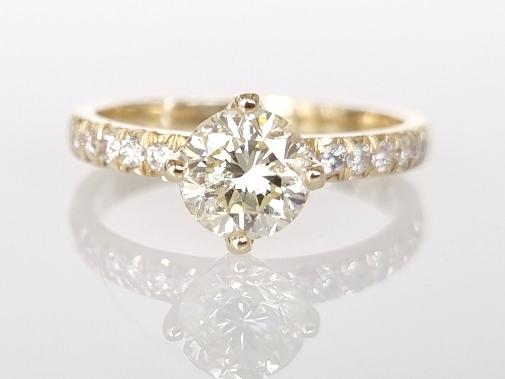 Anello di fidanzamento - 14 carati Oro giallo -  1.28 tw. Diamante  (Naturale) #3.3
