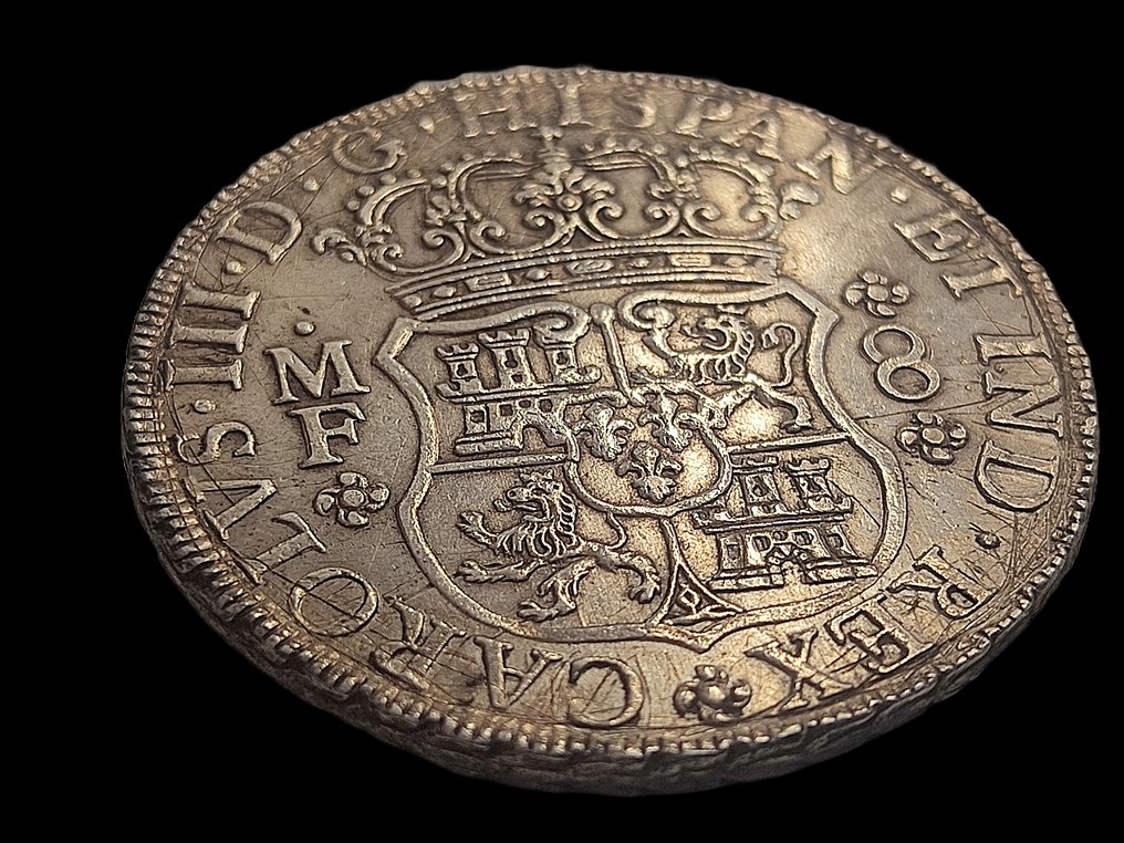 Espanha. Carlos III (1759-1788). 8 Reales México 1764, MF. #3.1
