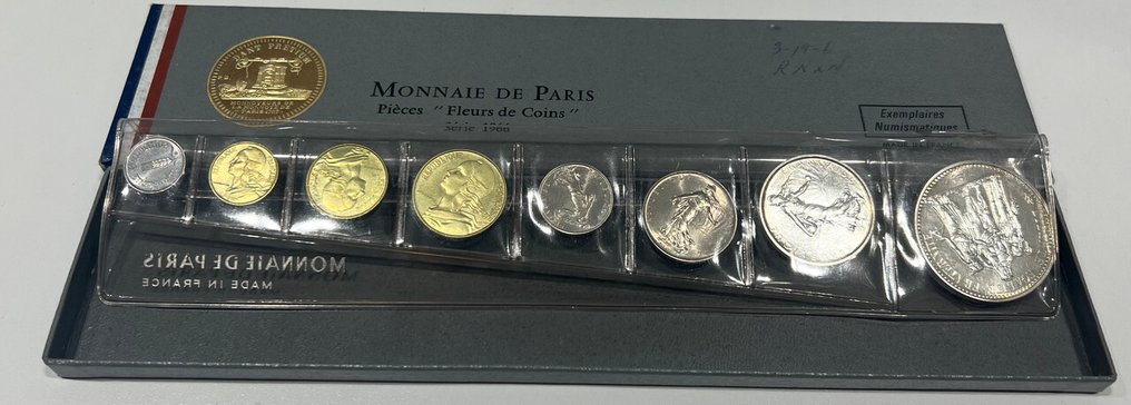 França. Year Set (FDC) 1966 (8 monnaies) #1.1