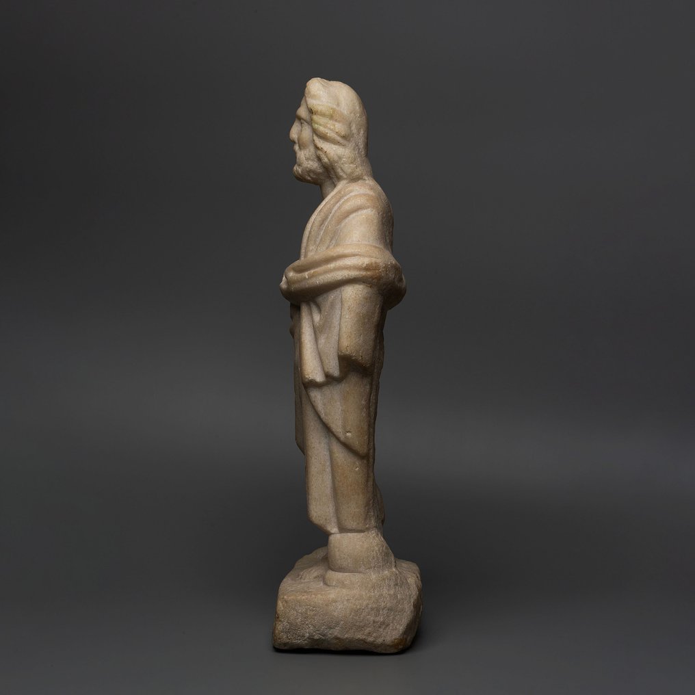 Romerska antiken Stengodslera Intakt skulptur av esculapios, medicinens gud. 43 cm H. - 43 cm #3.1