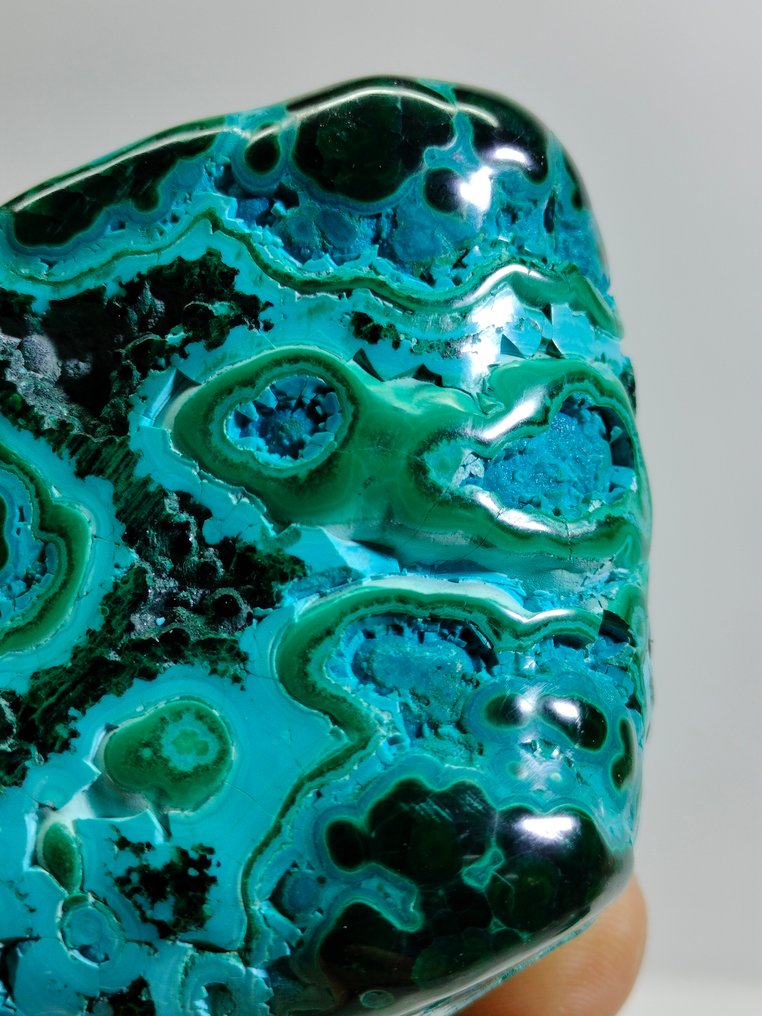 Extraordinary Museum Chrysocolla Polished - Height: 106 mm - Width: 78 mm- 513 g - (1) #2.1