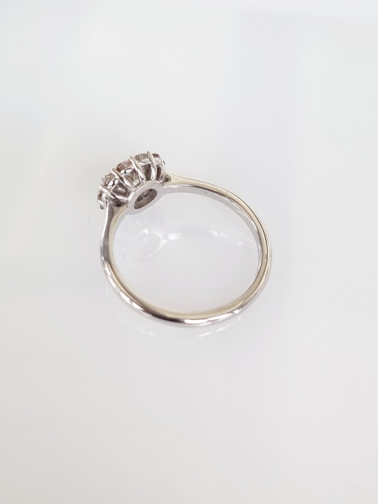 Cocktail ring - 14 kt. White gold -  1.05ct. tw. Diamond  (Natural) #2.1