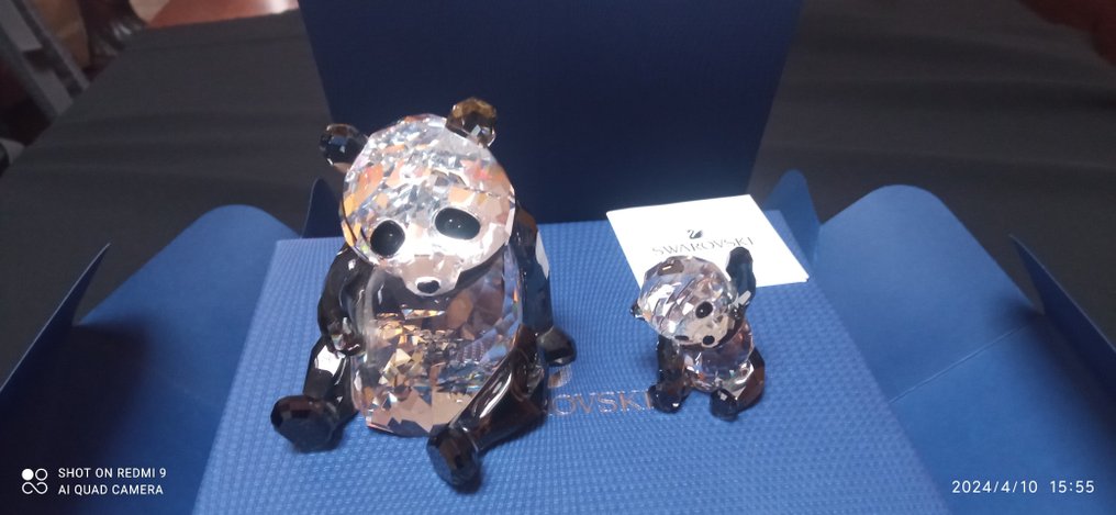 Swarovski Panda + Cucciolo - Beeldje (2) - Kristal #2.1