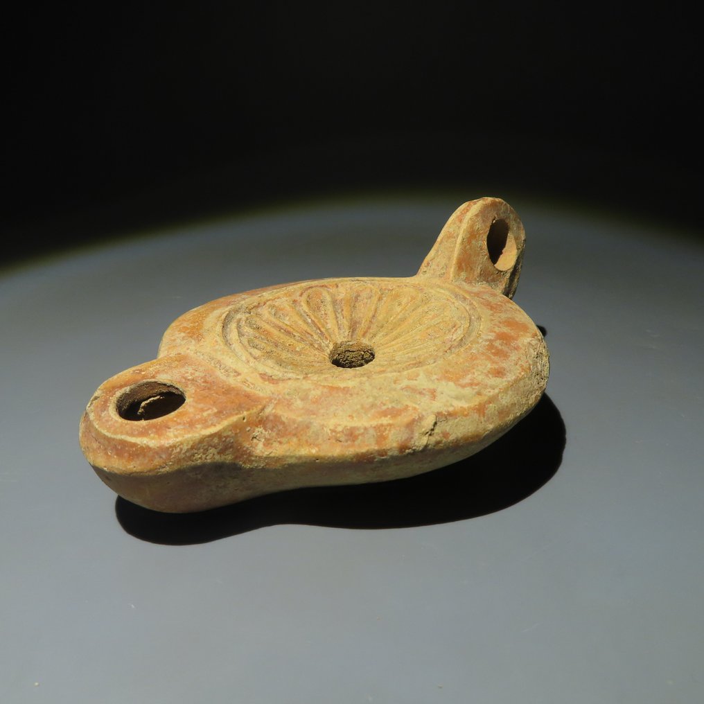 Ancient Roman Terracotta Oil Lamp. 1st-4th century AD. 11 cm length. #2.1