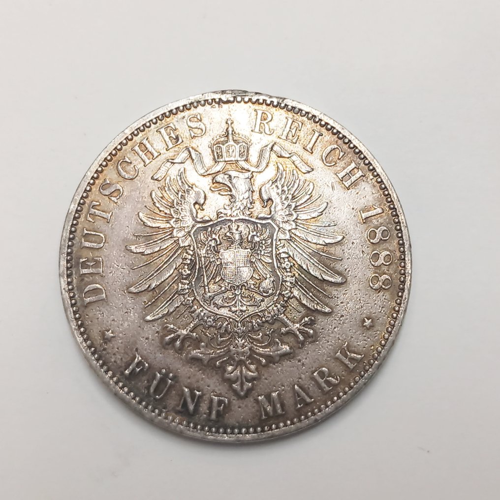 Germany, Prussia. Friedrich III. 5 Mark 1888 #2.1