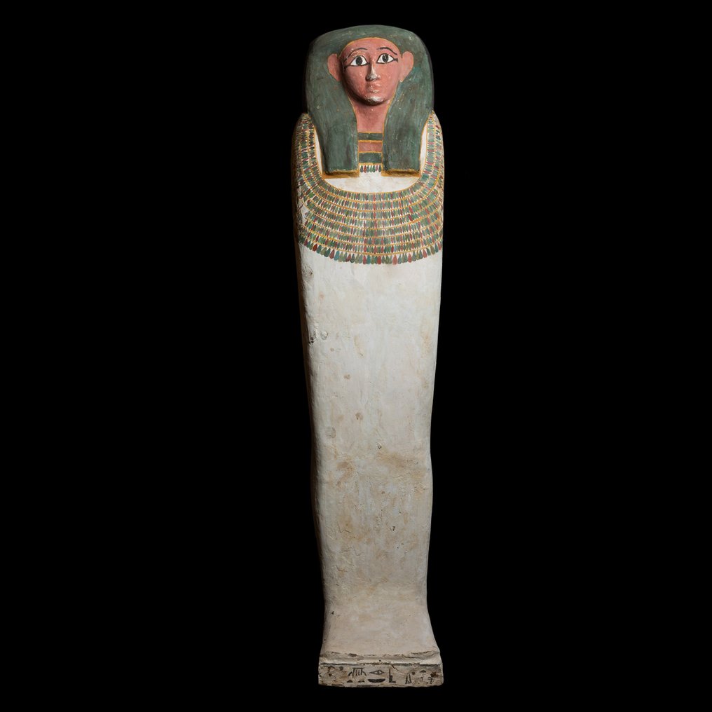 Égypte ancienne Bois Couvercle du grand sarcophage. Période tardive, 664 - 332 av. 177 cm H. Licence d'exportation #1.1