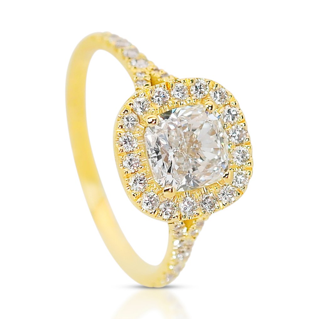 Ring - 18 kt. Yellow gold -  1.85ct. tw. Diamond  (Natural) - Diamond #2.1