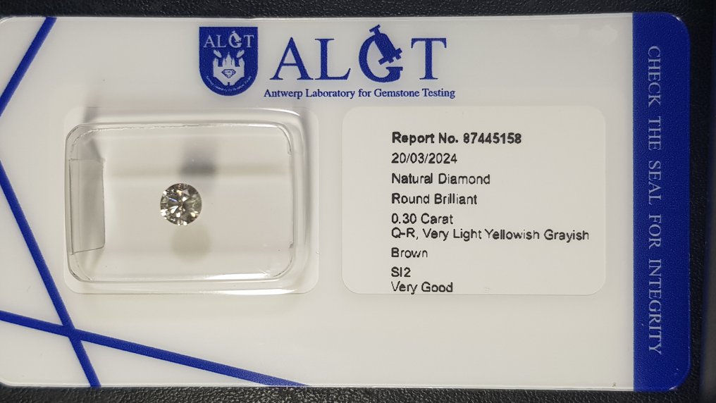Ohne Mindestpreis - 1 pcs Diamant  (Natürlich)  - 0.30 ct - SI2 - Antwerp Laboratory for Gemstone Testing (ALGT) - Q - R #2.1