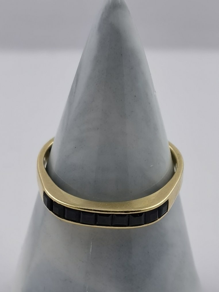 Ring - 14 kt. Yellow gold -  0.18 tw. Sapphire #2.1