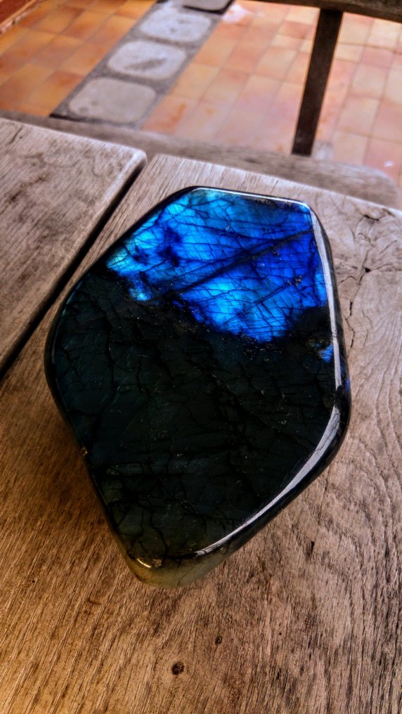Labradorite - Turchese brillante - Colore blu - Forma libera - Altezza: 18 cm - Larghezza: 13 cm- 2666 g #2.1