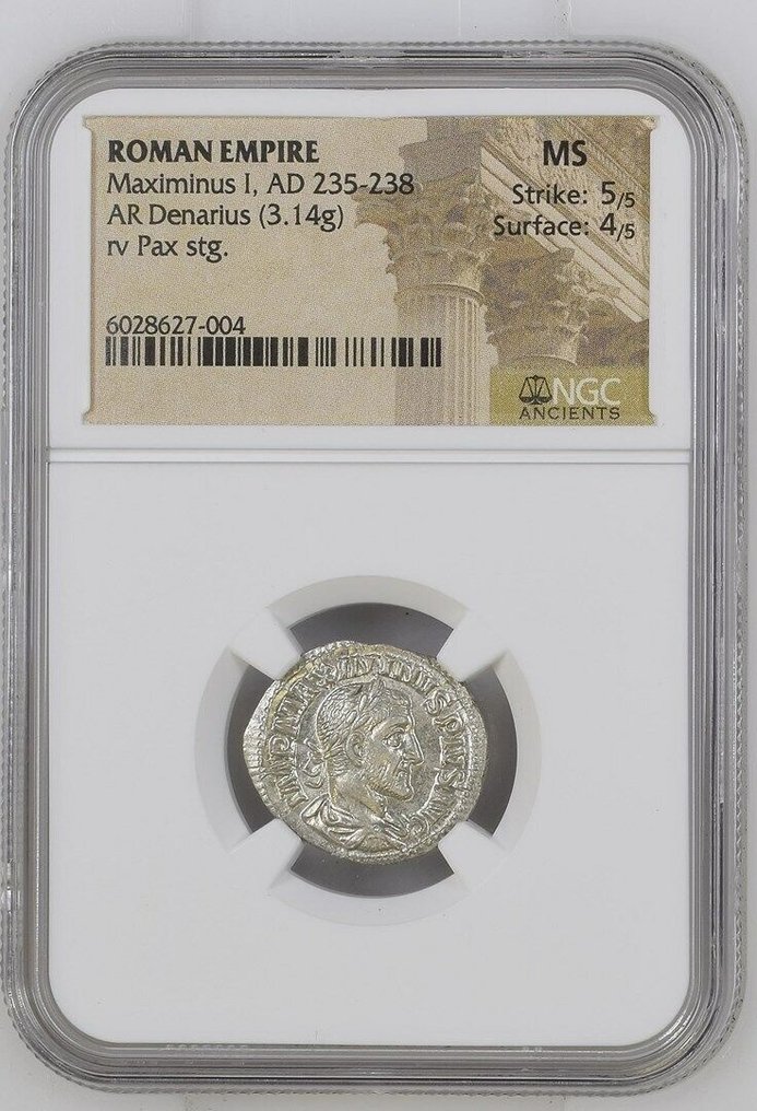 Romerska riket. NGC MS 5/5- 4/5 Maximinus I, 235-238. Denarius #2.1